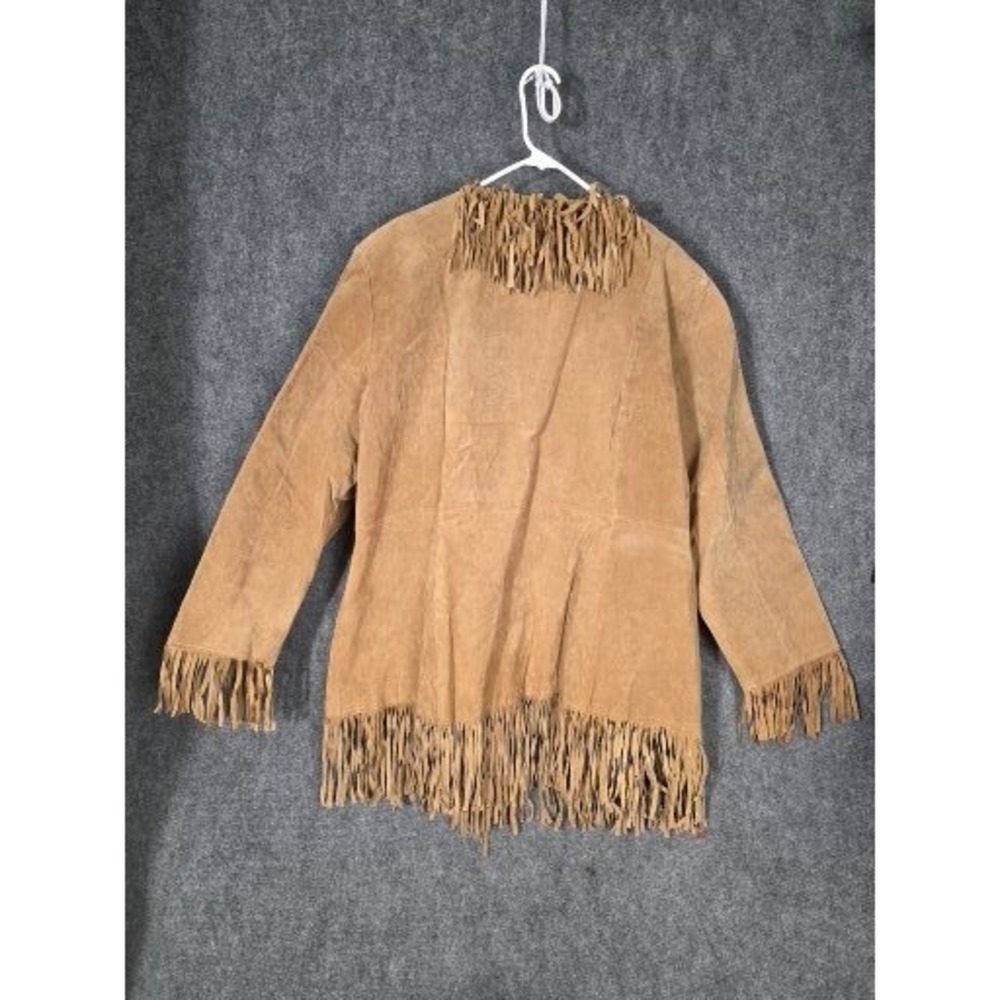 VTG Venezia Jeans Clothing Co Suede Fringe Jacket Western Boho Style Women 22/24 - Picture 2 of 7